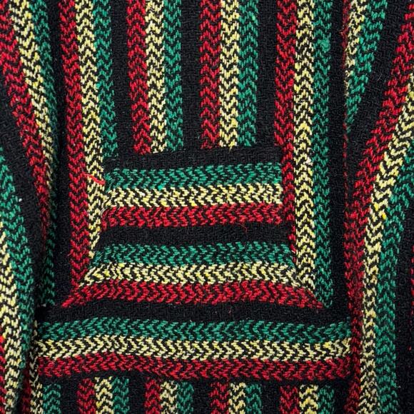 Baja Joe Mexican Baja Hoodie Sweater Pullover Rasta Red yellow green unisex MED - Picture 14 of 15